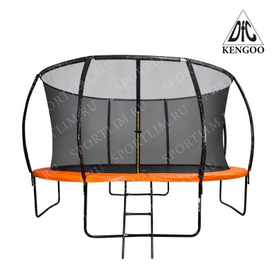 Батут DFC KENGOO II 10ft внутр.сетка, лестница, оранж/черн (305см)